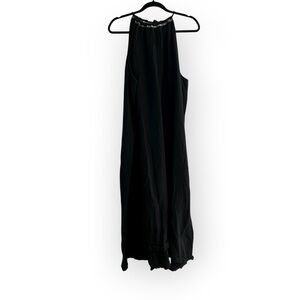 Madewell Halter Neck Gauzy Cotton Maxi Dress Coverup Black XL Grecian